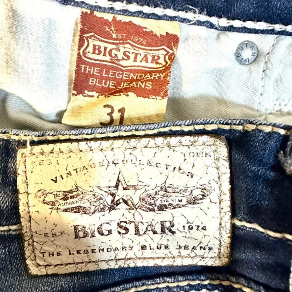 Big Star Jeans size 31 Inseam 25.5 Studded Bootcut